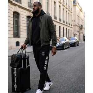 Nike Air Jordan Paris Saint Germain PSG Fleece Pants Men M Black BQ4198-010 NWT